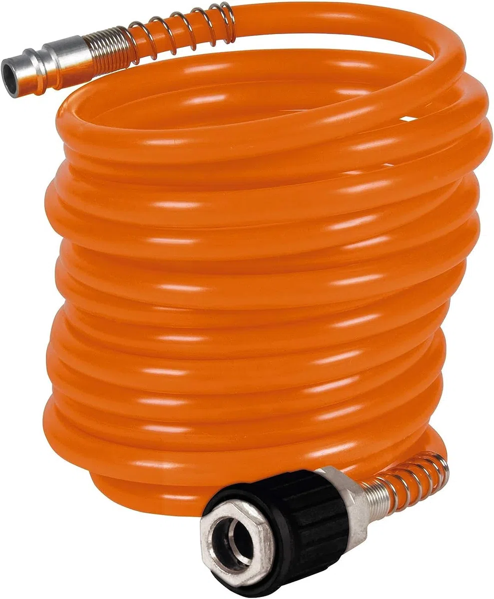 Einhell Kit 3 accessoires pneumatique pour compresseur à air (Pistolet de soufflage, manomètre de gonflage, tuyau de 5m (diamètre intérieur 6 mm))